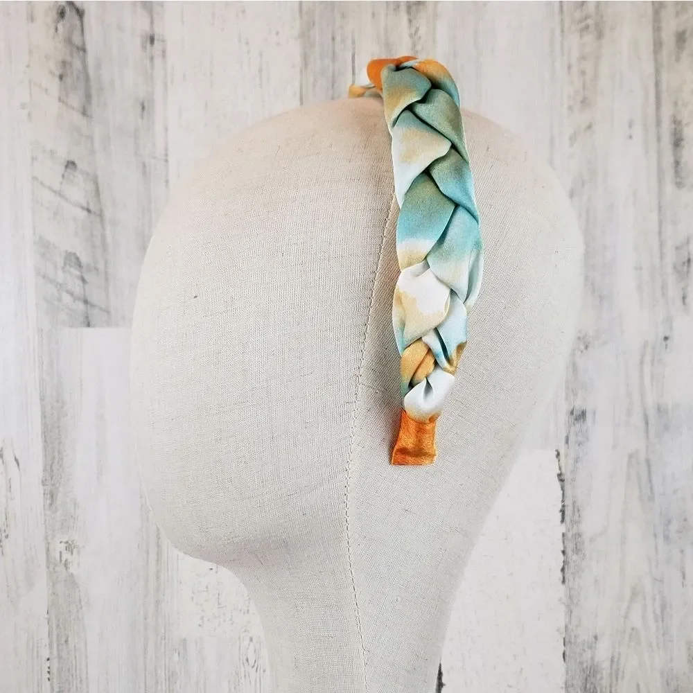 Green And Orange Braided Headband